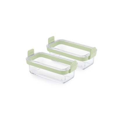 Set cestelli vetro Lekuè con manici in silicone per friggitrice ad aria