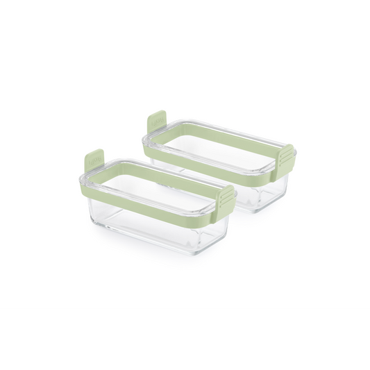 Set cestelli vetro Lekuè con manici in silicone per friggitrice ad aria