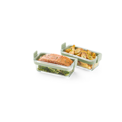 Set cestelli vetro Lekuè con manici in silicone per friggitrice ad aria