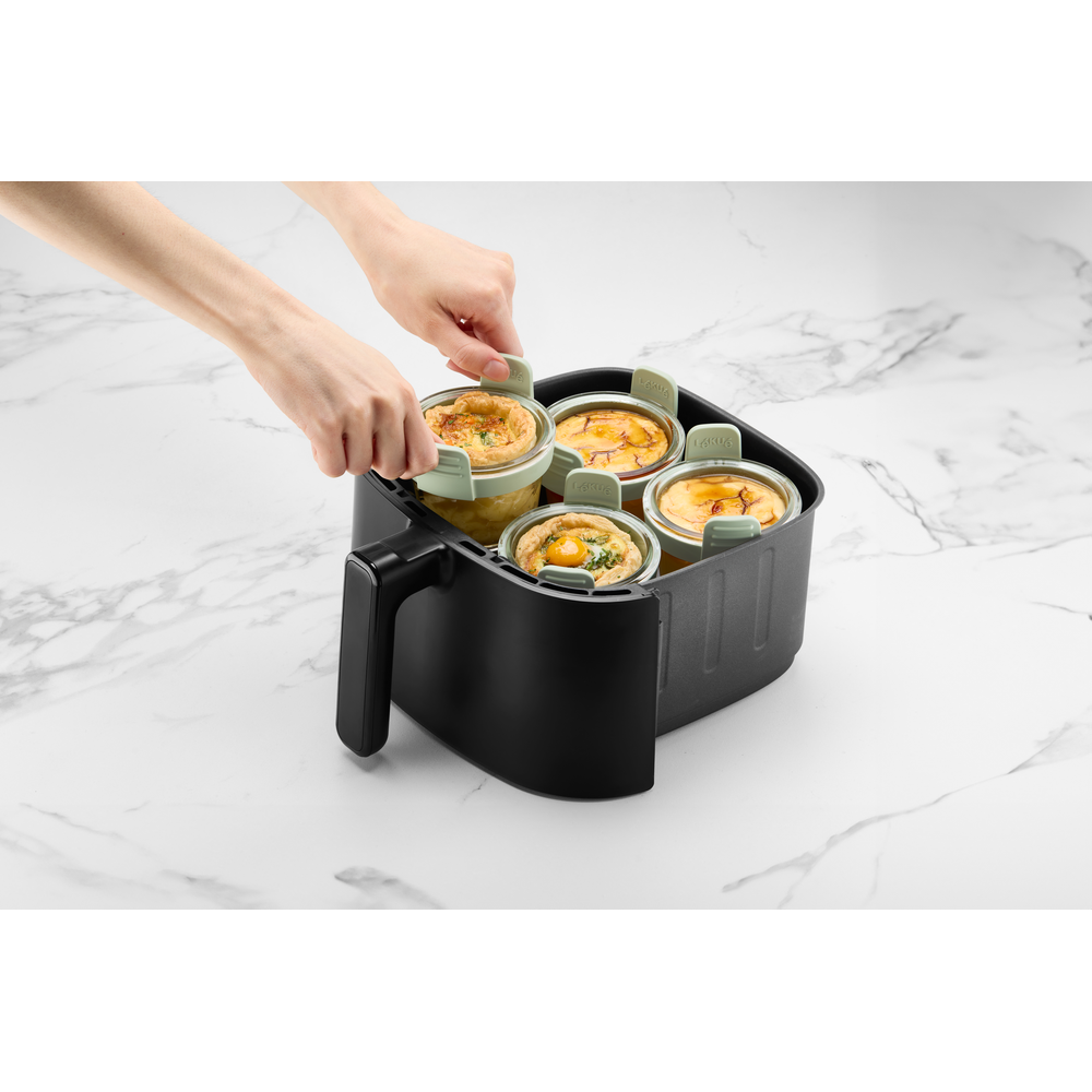 Set 4 coppette in vetro Lekuè per porzioni singole in friggitrice ad aria