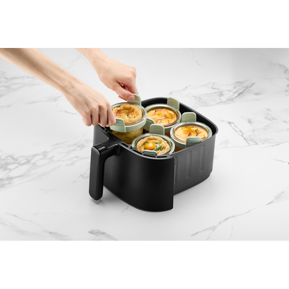 Set 4 coppette in vetro Lekuè per porzioni singole in friggitrice ad aria