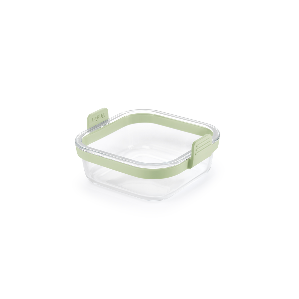 Cestello in vetro Lekuè quadrato con manici in silicone per friggitrice ad aria