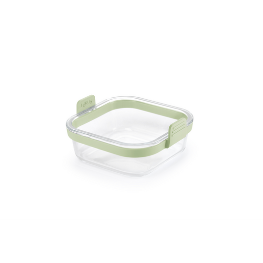 Cestello in vetro Lekuè quadrato con manici in silicone per friggitrice ad aria