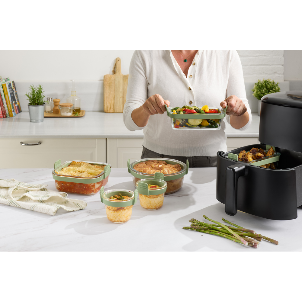 Set 4 coppette in vetro Lekuè per porzioni singole in friggitrice ad aria