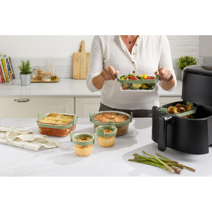 Set 4 coppette in vetro Lekuè per porzioni singole in friggitrice ad aria