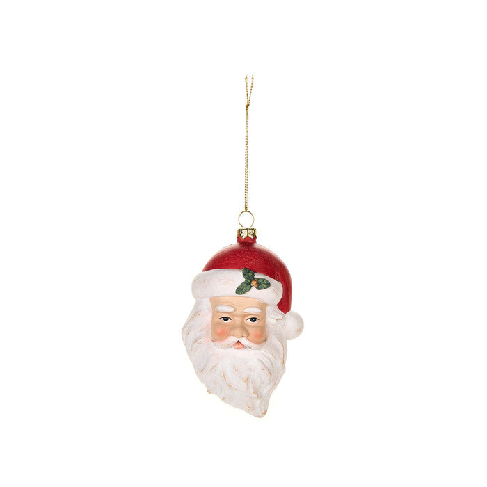 Rendi il tuo albero di Natale ancora più magico con l'aggiunta di questo delizioso addobbo a forma di testa di Babbo Natale. Realizzato in elegante plastica decorata, questo decoro trasmette un'atmosfera di lusso e raffinatezza al tuo albero. Dimensioni: cm 8.1 x 4.6 x 12.5. In negozio e online su tuttochic.it