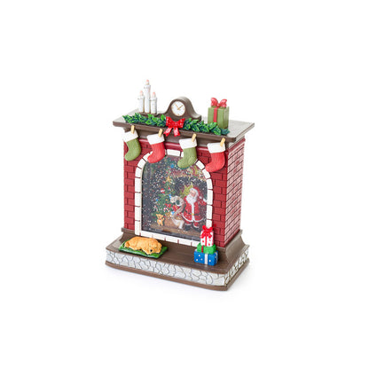 Carillon natalizio caminetto con neve e luci LED – Amelie

