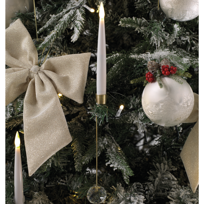 Set 10 candele led per albero di Natale cm 3 x 30 h Telecomando completo di batteria a bottone Ogni candela funziona con 1 batteria ministilo (non inclusa)