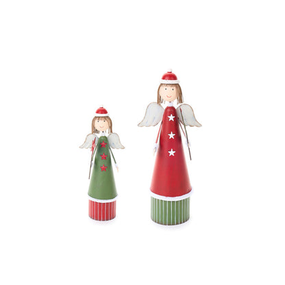 set 2 angeli in metallo con cappello Nuvole di Stoffa


