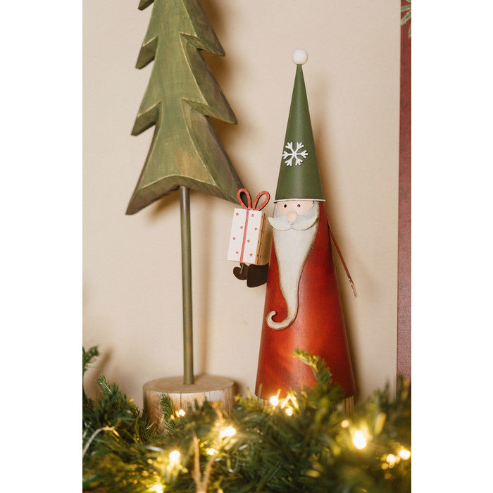 Set 2 Babbo Natale metallo con pacco regalo – Nuvole di Stoffa
