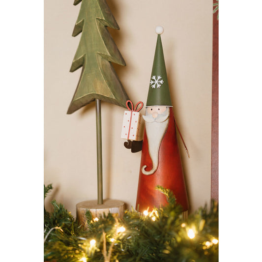 Set 2 Babbo Natale metallo con pacco regalo – Nuvole di Stoffa
