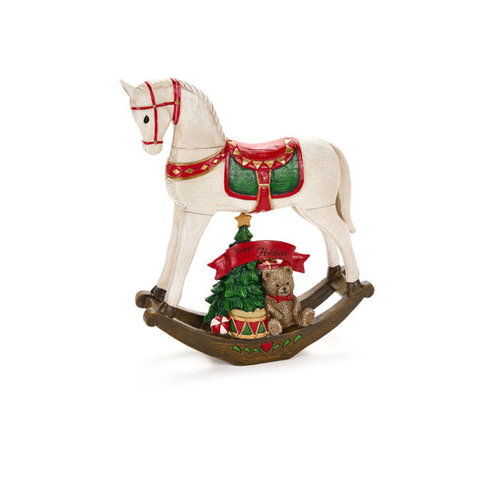 Esplora la magia del Natale con il Cavallo a Dondolo della collezione "Bear Wonderland" di Nuvole di Stoffa. Realizzato in resina decorata. Con un design incantevole e colori natalizi, è perfetto per decorare ogni casa e donare momenti spensierati. Dimensioni: 27 x 9 x 30,5 cm. In negozio e online su tuttochic.it