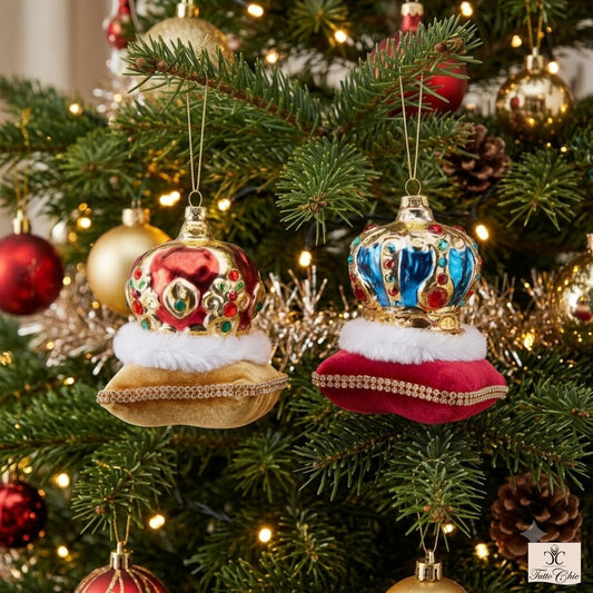 Cuscino realizzato in tessuto effetto velluto e corona in vetro decorato, arricchito con gemme e strass in plastica colorata. Dimensioni: cm 8 x 7 x 12 h. In negozio e online su tuttochic.it