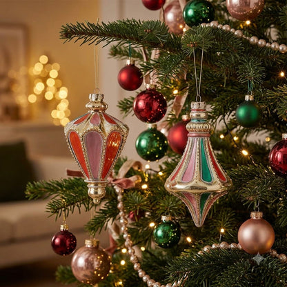 Decorazione per albero in vetro multicolor cm. 14. In negozio e online su tuttochic.it