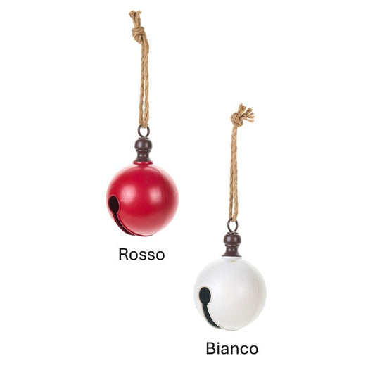 Jingle decorazione in metallo da appendere rossa e bianca – Nuvole di Stoffa

