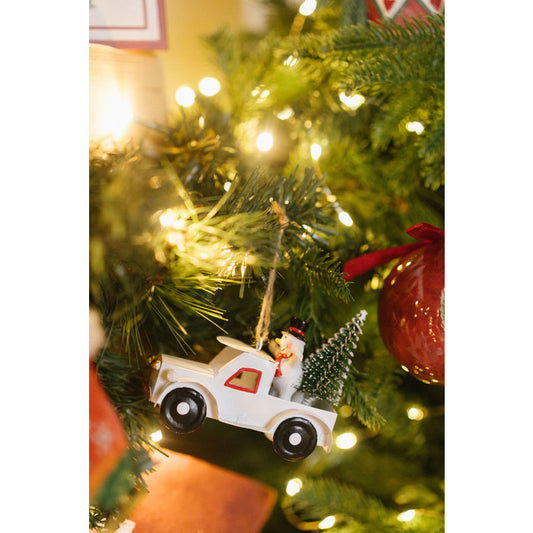 Decorazione vintage per albero di natale a forma di macchina

