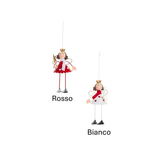 Decorazione bambina natalizia da appendere in rosso o bianco – Amelie

