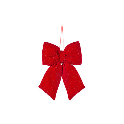 Fiocco natalizio rosso velluto  con glitter – Nuvole di Stoffa
