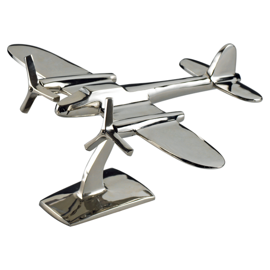 Aeroplano soprammobile in fusione di alluminio. Dimensione: cm 30,5 x 24 x 14 h. In negozio e online su tuttochic.it 