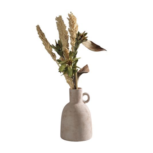 Vaso anfora in ceramica bianca opaca Mascagni Casa Ø 16 x H 25,5 cm in stile naturale e moderno, venduto senza fiori

