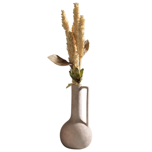 Vaso anfora in ceramica bianca opaca Mascagni Casa Ø 17,5 x H 34 cm in stile naturale e moderno, venduto senza fiori
