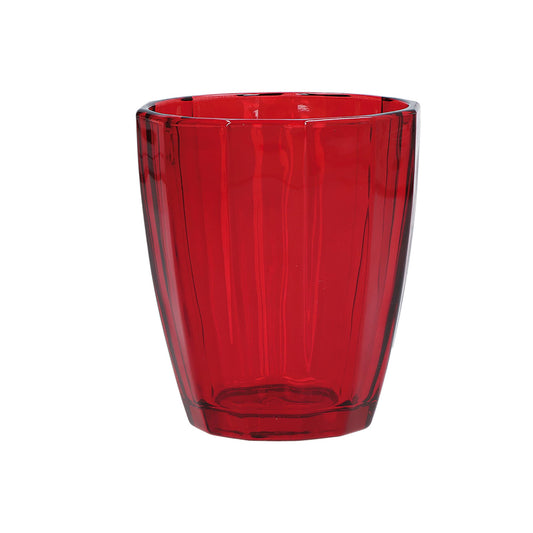 Confezione 6 bicchieri in vetro di colore rosso rubino cc 320 - Ø 8,5 - h 10 cm.           Lavabili in lavastoviglie. In negozio e online su tuttochic.it