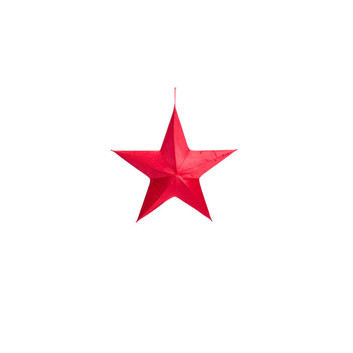 Stella velluto rossa decorativa da appendere – chiudibile - 3 misure
