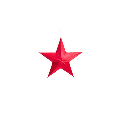 Stella velluto rossa decorativa da appendere – chiudibile - 3 misure
