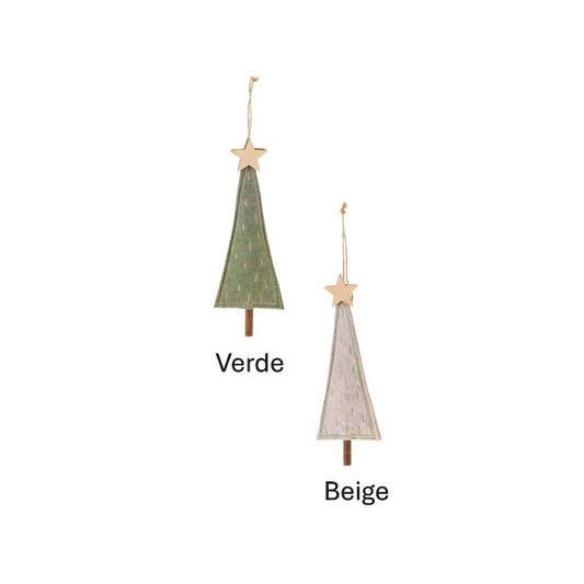 Decorazione in feltro a forma di albero – Bosco Incantato 2 colori, verde o beige

