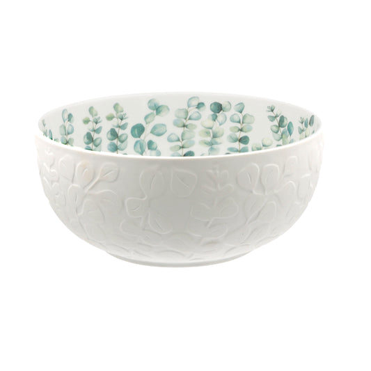 L’Insalatiera Sempreverde unisce l’eleganza raffinata della satin porcelain alla delicatezza di un decoro a rilievo ispirato alla natura. Ø cm 23 x h 10,5. In negozio e online su tuttochic.it 