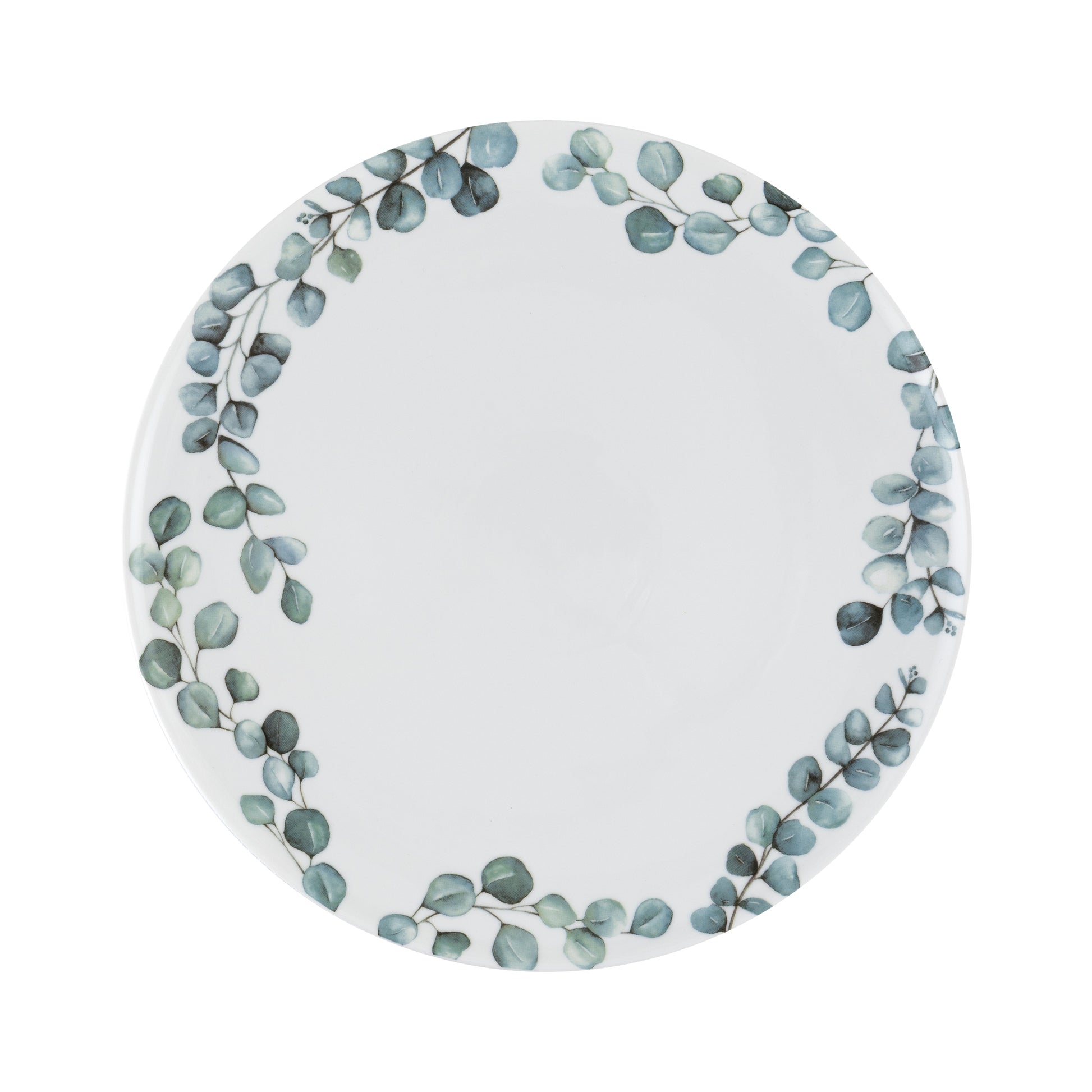 Piatto portata tondo Sempreverde in porcellana decorata unisce l’eleganza della satin porcelain alla delicata bellezza della natura. Ø cm 32 x h 1,3. In negozio e online su tuttochic.it 