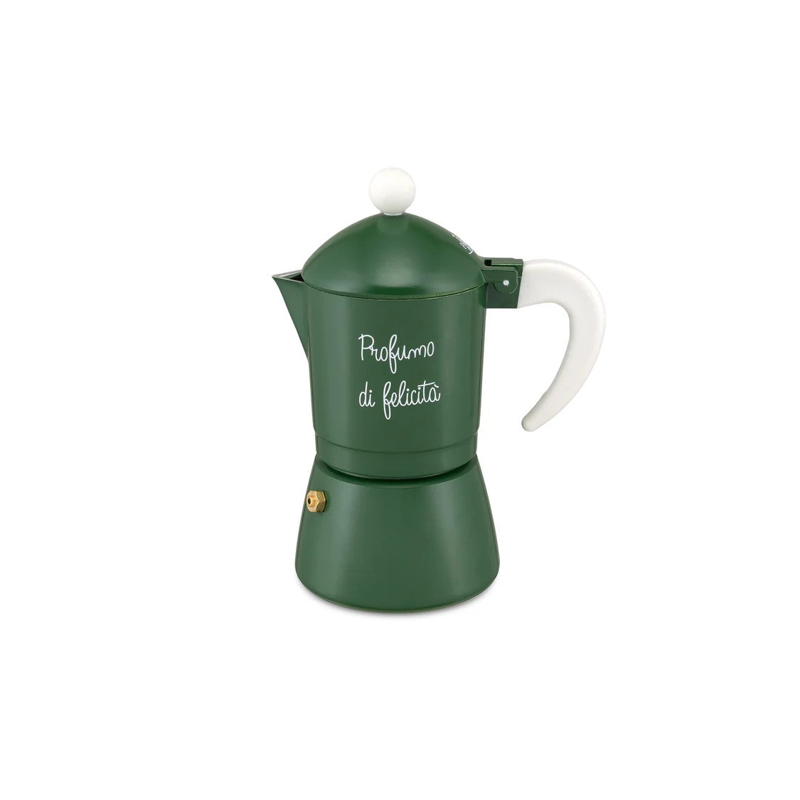 Caffettiera verde bosco 3 tazze Gli Onesti La Porcellana Bianca.