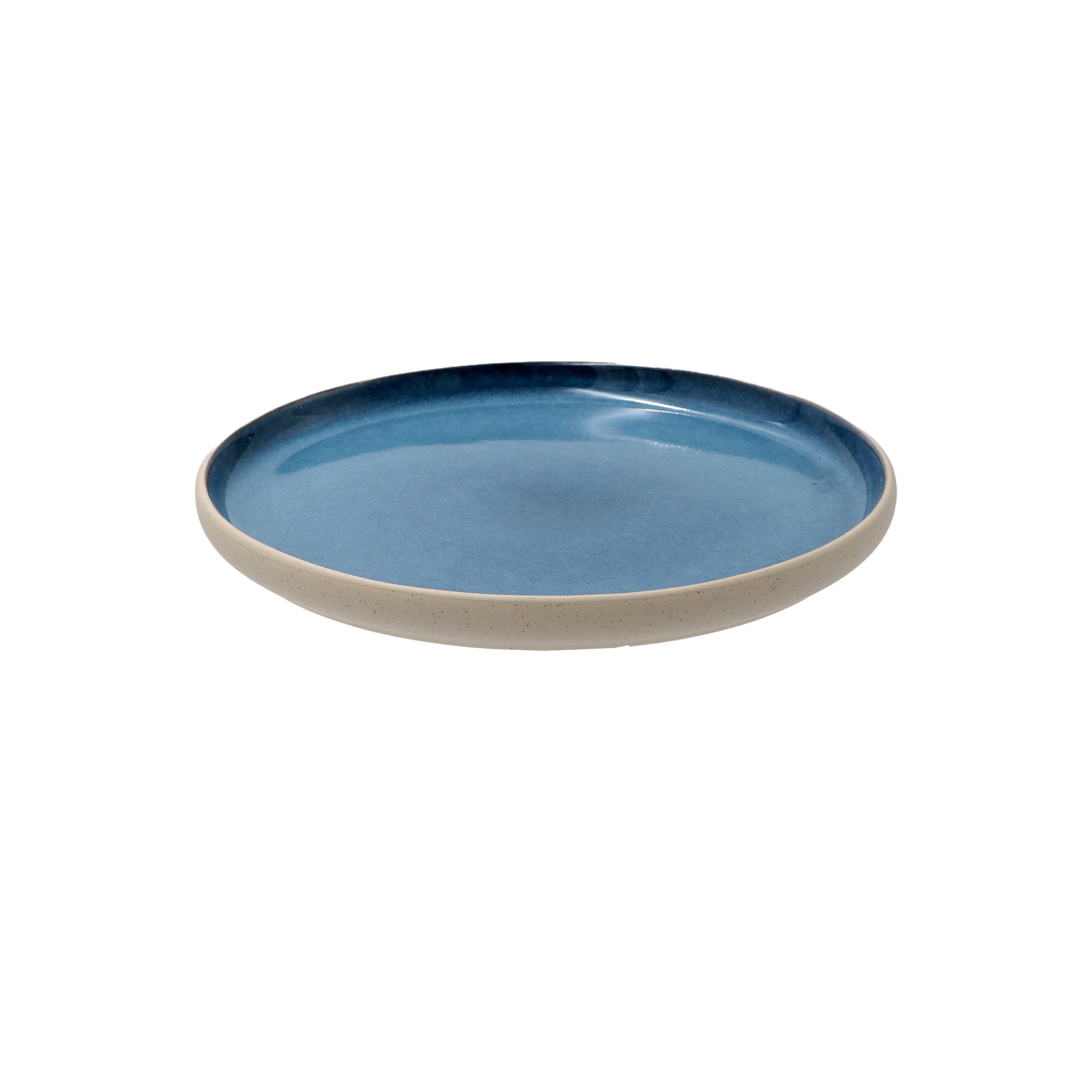 Set 6 piatti frutta Arpeggio Blu in gres. L'elegante contrasto tra finitura lucida interna e quella opaca esterna. Ø 21 cm. In negozio e online su tuttochic.it