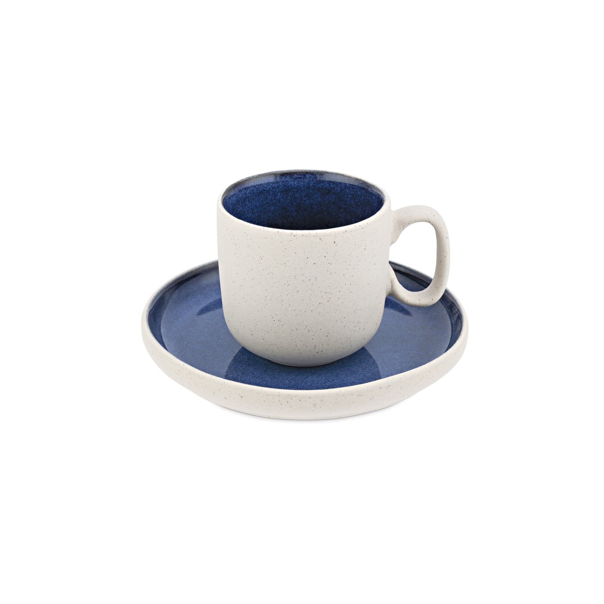 6 tazze caffè Arpeggio blu in gres porcellanato, finitura lucida interna e quella opaca esterna. Capacità: 90 ml. In negozio e online su tuttochic.it