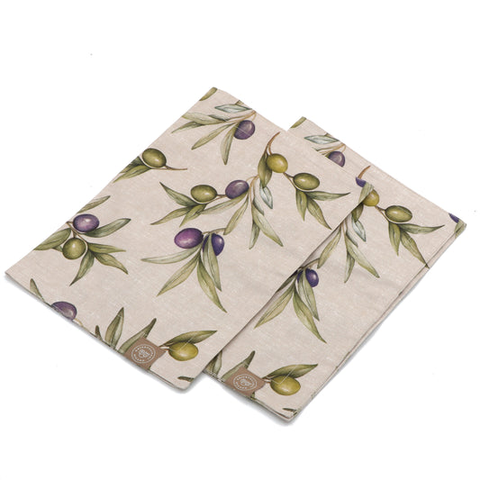 Set 2 tovagliette in cotone 35x45 cm – decoro ulivo – collezione Olyvia – Rose & Tulipani

