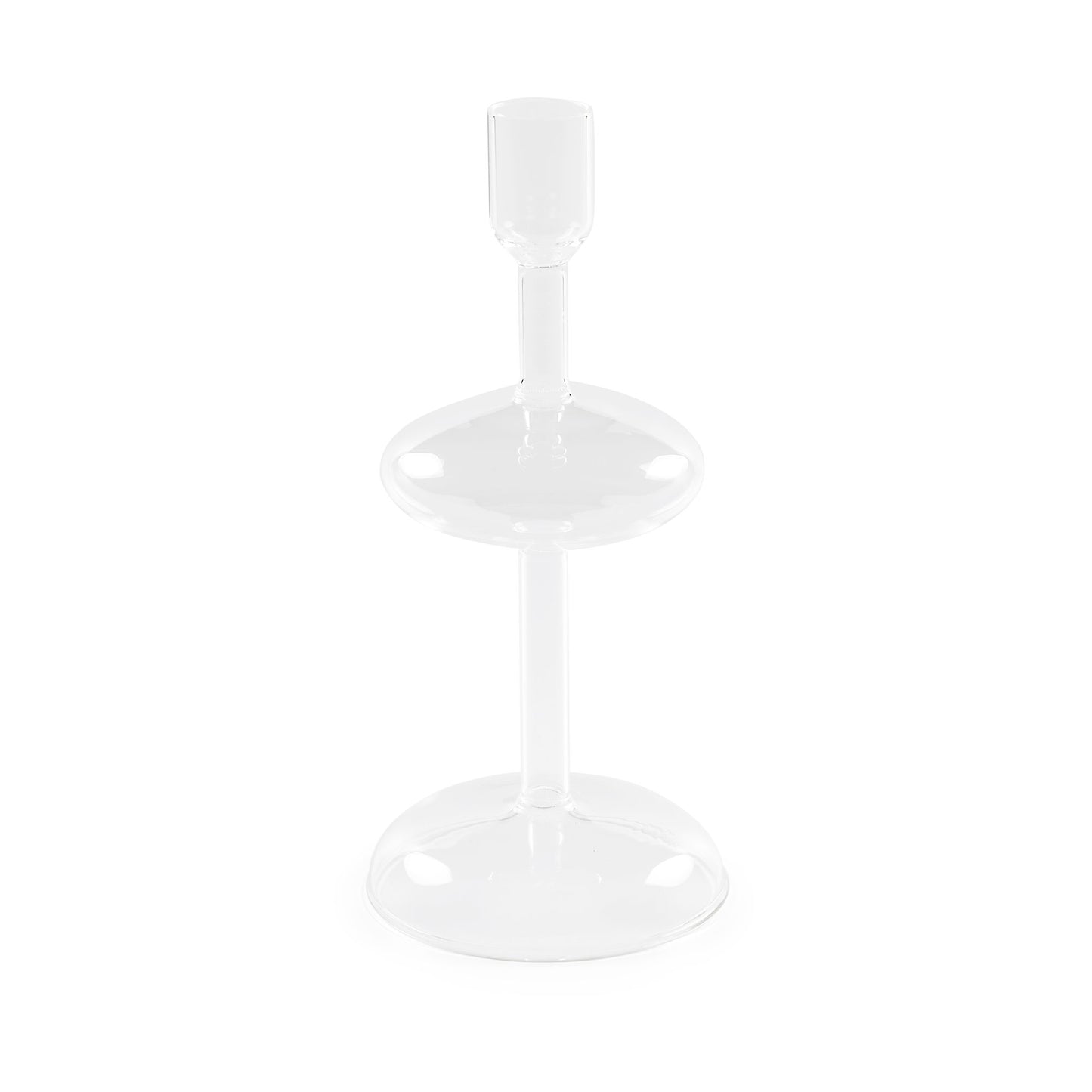 "Soffusi" Portacandela trasparente S è un'elegante creazione artistica di vetro borosilicato soffiato a bocca. Irregolarità e imperfezioni non sono considerati difetti ma caratteristiche tipiche di questa lavorazione. Dimensioni: Ø 10.5 x 23 h cm. In negozio e online su tuttochic.it 