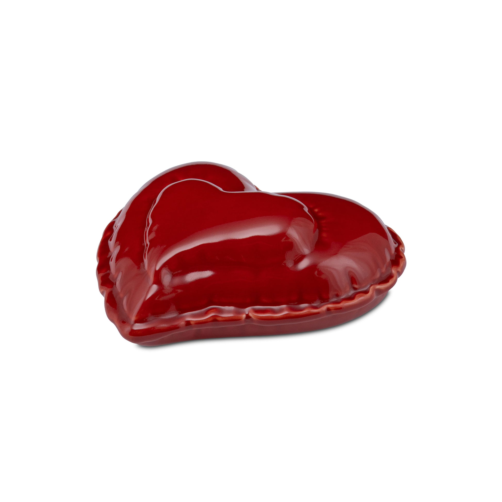 oggetto decorativo cuore rosso in ceramica da appoggio o da appendere