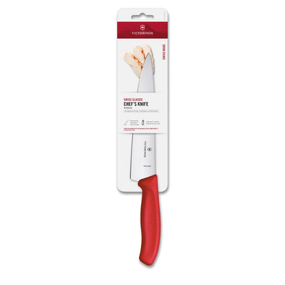 Confezione originale del coltello da cucina Victorinox Swiss Classic Chef's Knife 19 cm con impugnatura rossa.