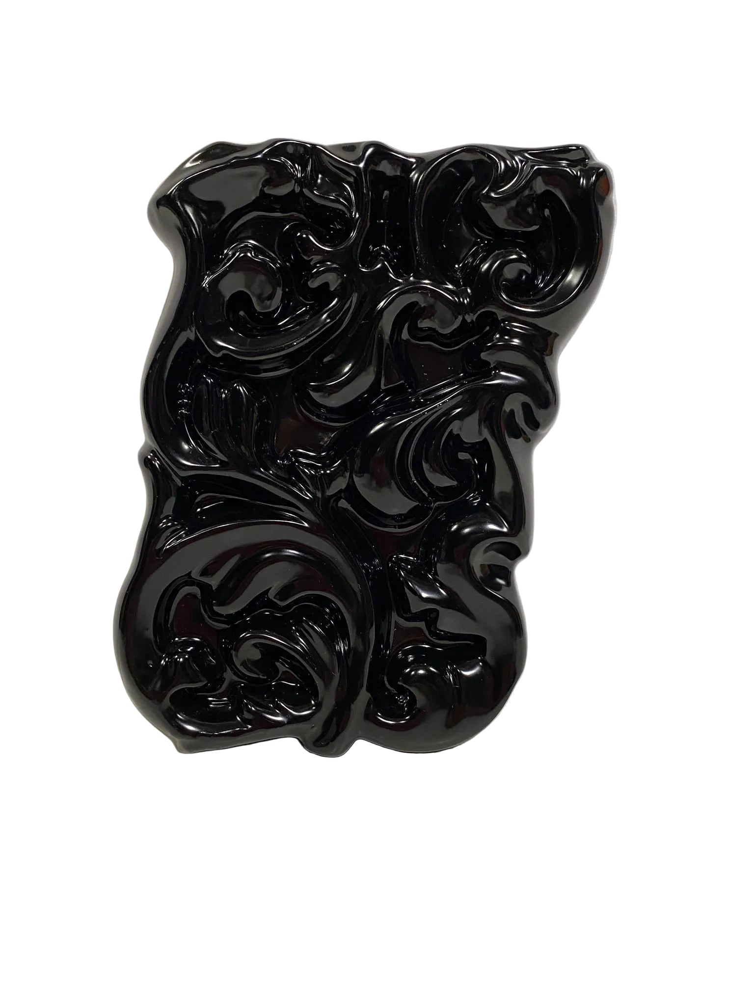 Umidificatore per termosifoni in ceramica nera lucida con decoro ghirigori in rilievo, Made in Italy - tuttochic.it