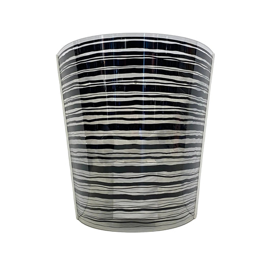 Applique da parete Pixi Emporium trasparente con decoro grafico nero.