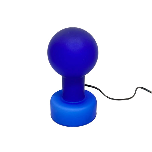 Lampada da tavolo Lampioncella vetro blu satinato anni 90.