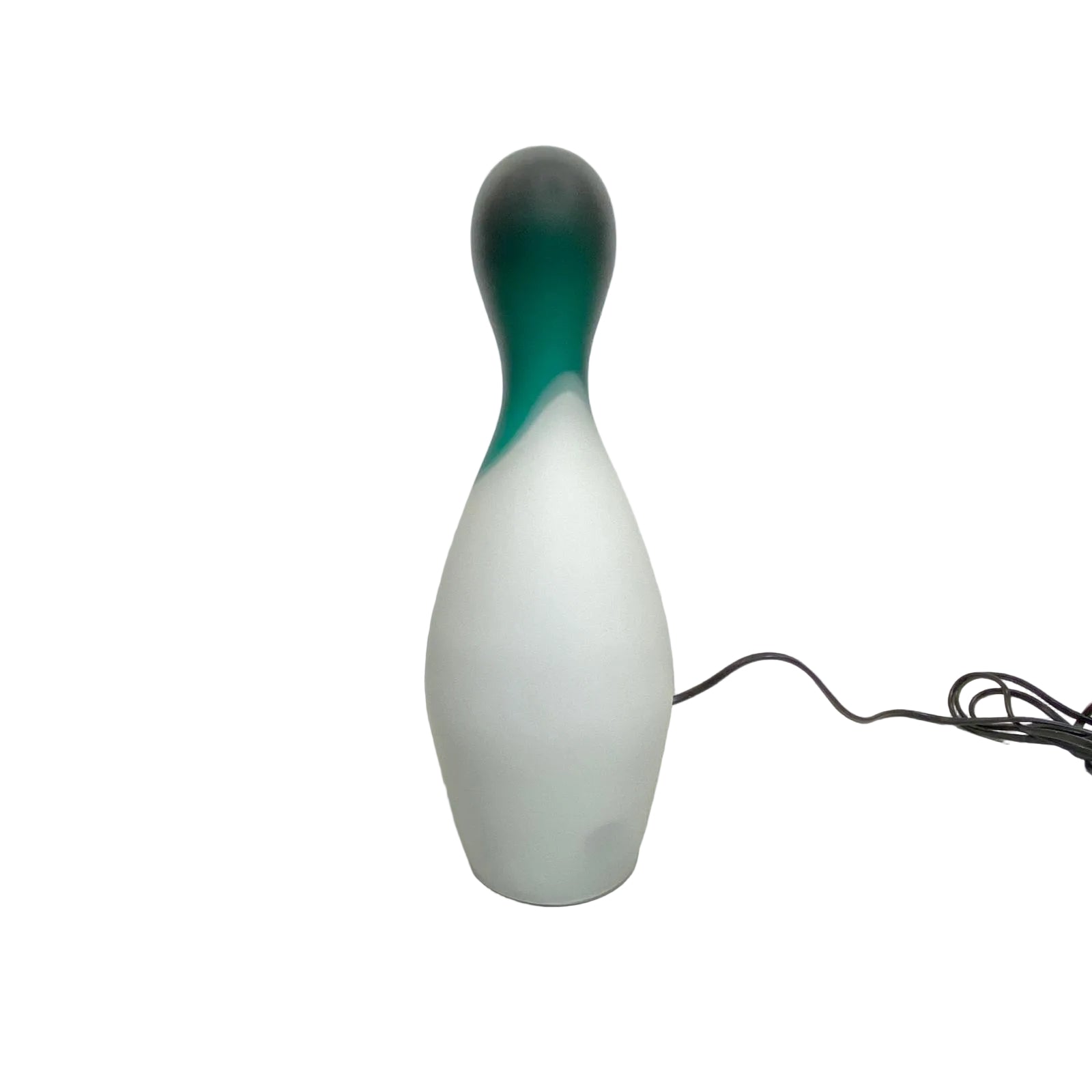 Lampada Birillo Le Cose Nostre, vetro satinato bianco e collo verde. Le Cose Nostre