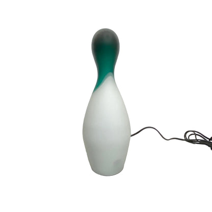 Lampada Birillo Le Cose Nostre, vetro satinato bianco e collo verde. Le Cose Nostre