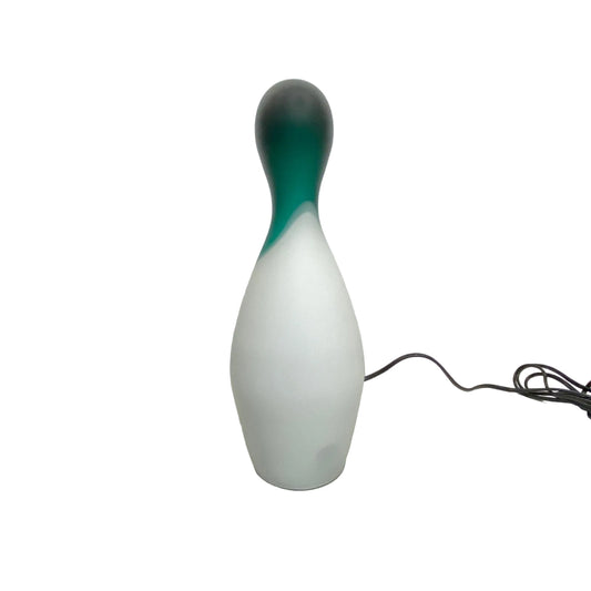 Lampada Birillo Le Cose Nostre, vetro satinato bianco e collo verde. Le Cose Nostre