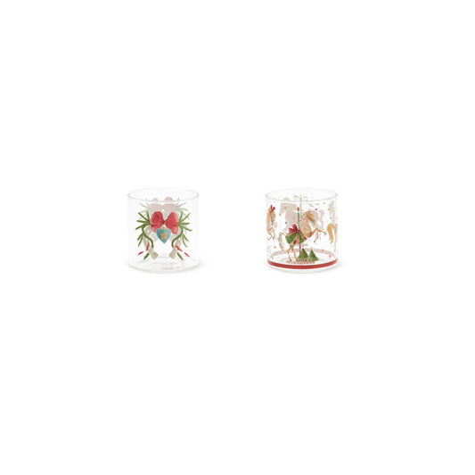 set 6 bicchieri natalizi con 2 decori assortiti Nuvole di Stoffa

