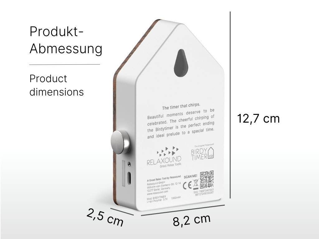 Birdytimer Relaxound in legno di quercia con frontale artigianale.