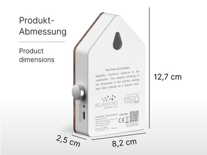 Birdytimer Relaxound in legno di quercia con frontale artigianale.