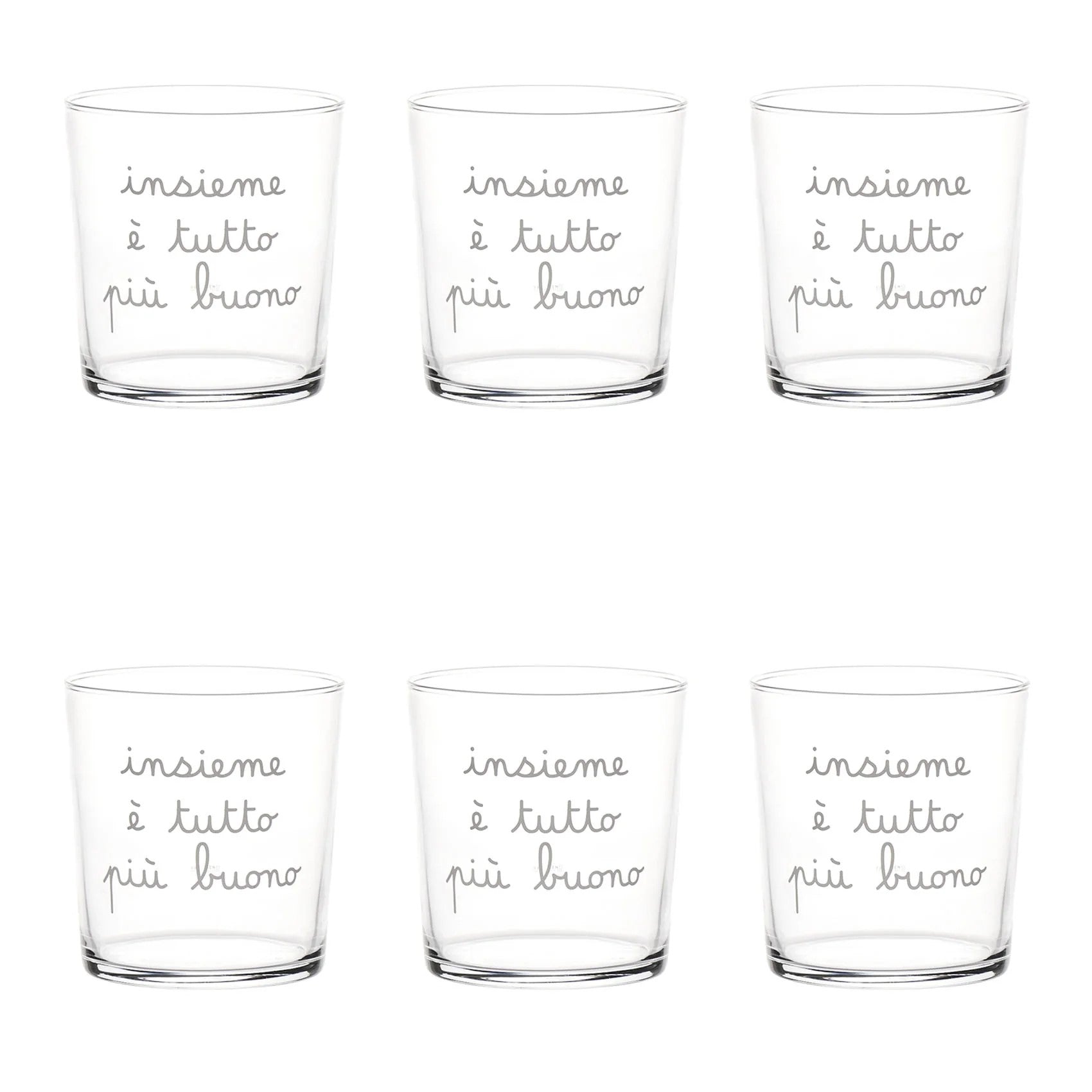Set 6 bicchieri 35,5 cl Lavabile in lavastoviglie: si consiglia una temperatura di lavaggio. Disegnato e prodotto in Italia. In negozio e online su tuttochic.it