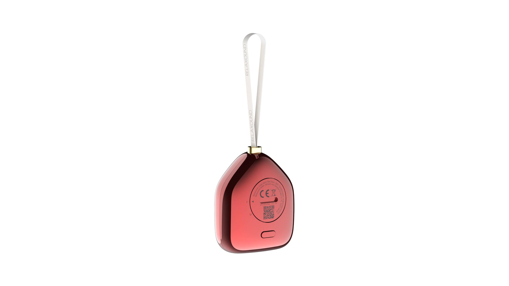 Retro del dispositivo Relaxound Jingle Bells Red Stars con vano batteria e tasto di accensione e regolazione volume