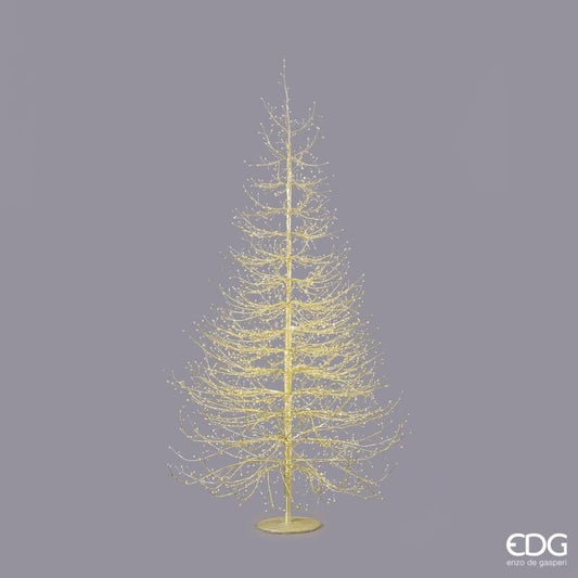 Albero Faggio Rich, alto 210 cm, è realizzato in metallo color oro con una raffinata forma conico-piramidale con 2690 luci LED
